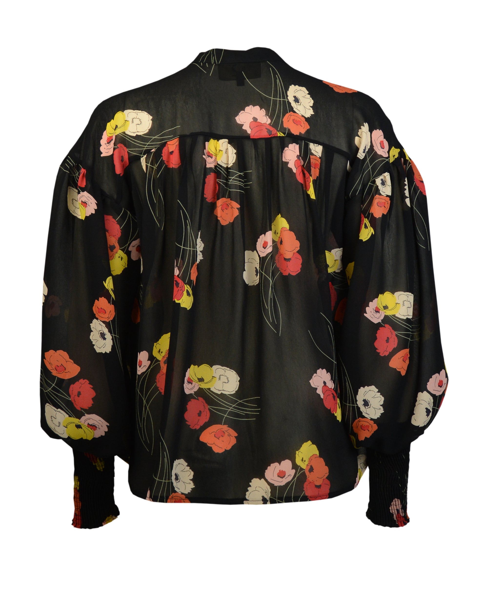 30s Poet Blouse in Poppy Sheer