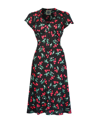 Pretty 40s Tea Dress in Cherry Print