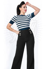 Retro Sailor Slacks - Black