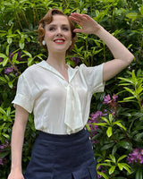 1930s Sailor Blouse - Ivory Crepe