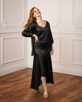 20s Sheba Evening Gown Set - Ebony Satin