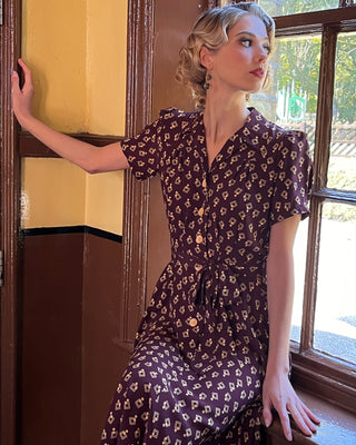 1940s Shirt-waister Dress - Diamond Deco