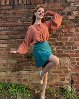 30s Pleated Shorts - Teal