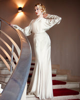 30s Siren Evening Gown - Oyster