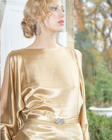 1930s Siren Evening Gown - Gold Satin