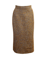 1950s Pencil Skirt in Caramel Wool Blend