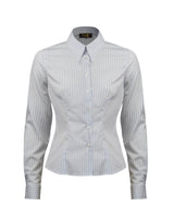 Spearpoint Collar Shirt - Blue Ticking