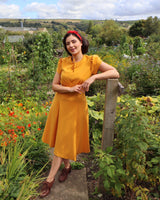 1940s Starlet Dress - Mustard