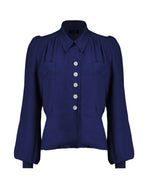 40s Sweetheart Blouse - Navy