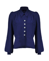 1940s Sweetheart Blouse - Navy