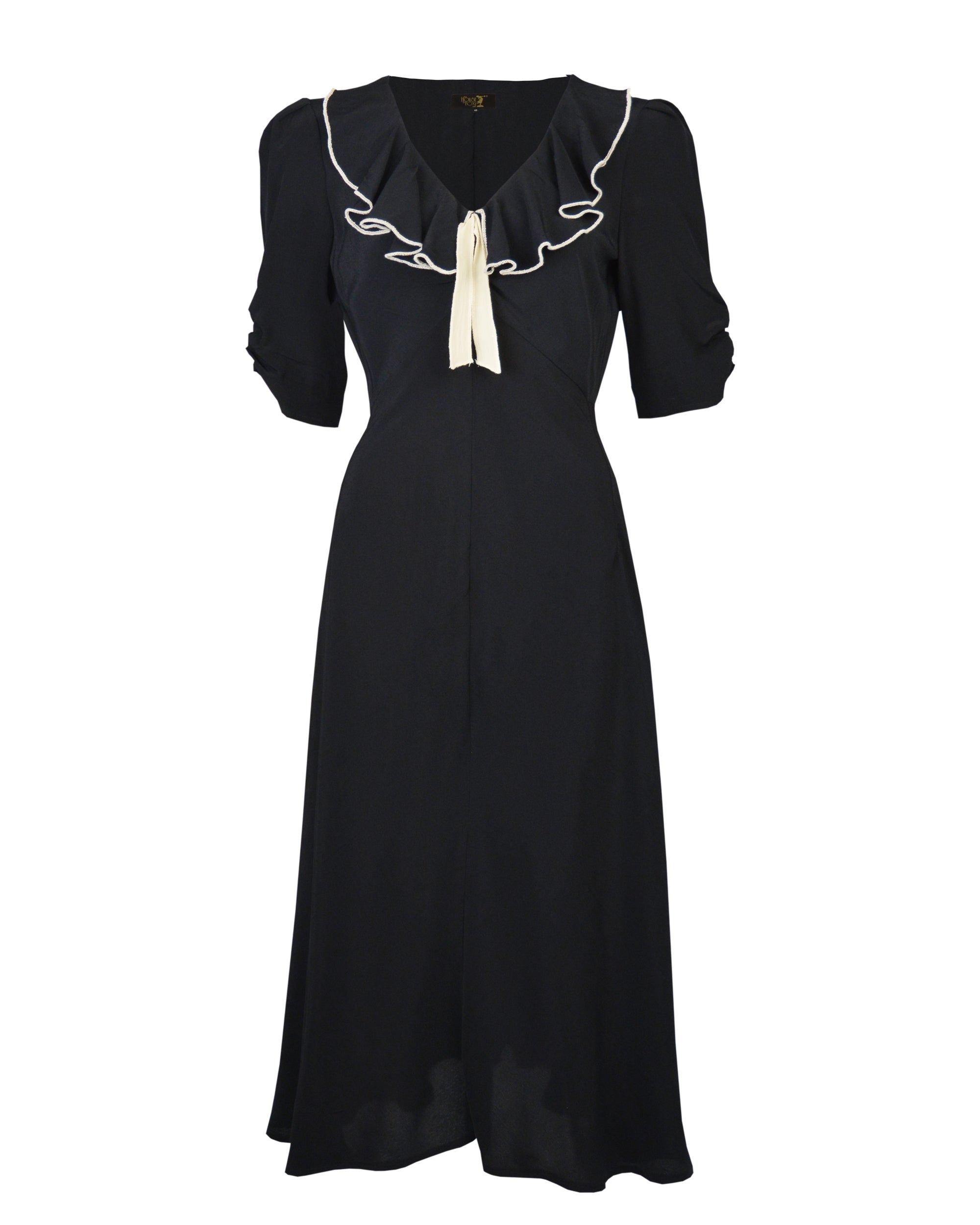 30s Cora Bias Cut Dress - Black