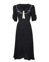 1930s Cora Bias Cut Dress - Black