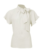 1930s Tie Neck Blouse - Ivory