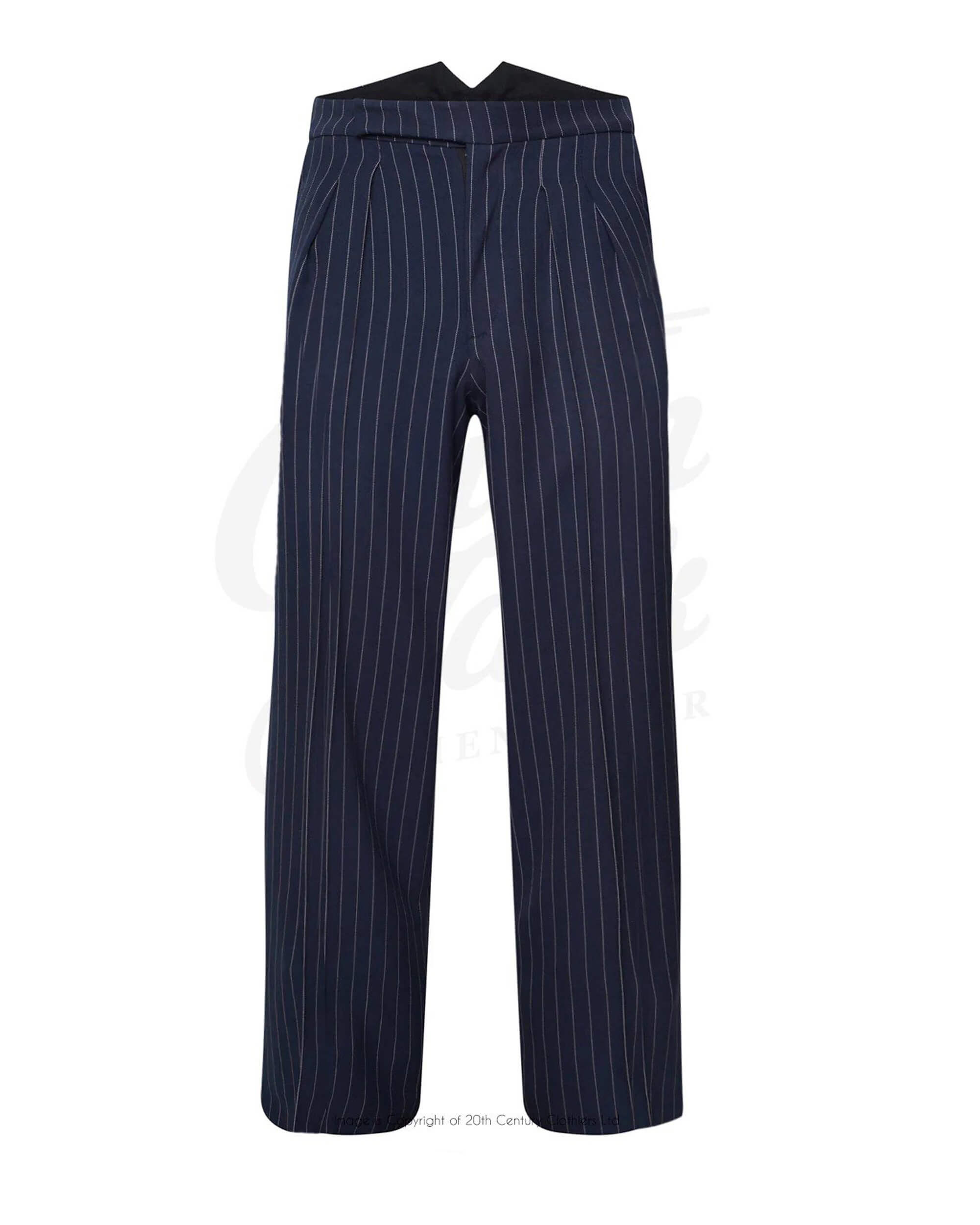 Vintage Navy High Waisted Pinstripe Trousers – Aquelarre Shop