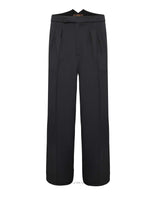 Fishtail Back Trousers - Charcoal Twill