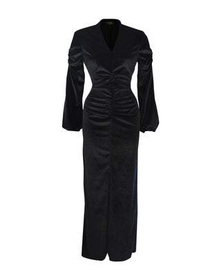 1940s Veronica Evening Gown - Black Silk Velvet