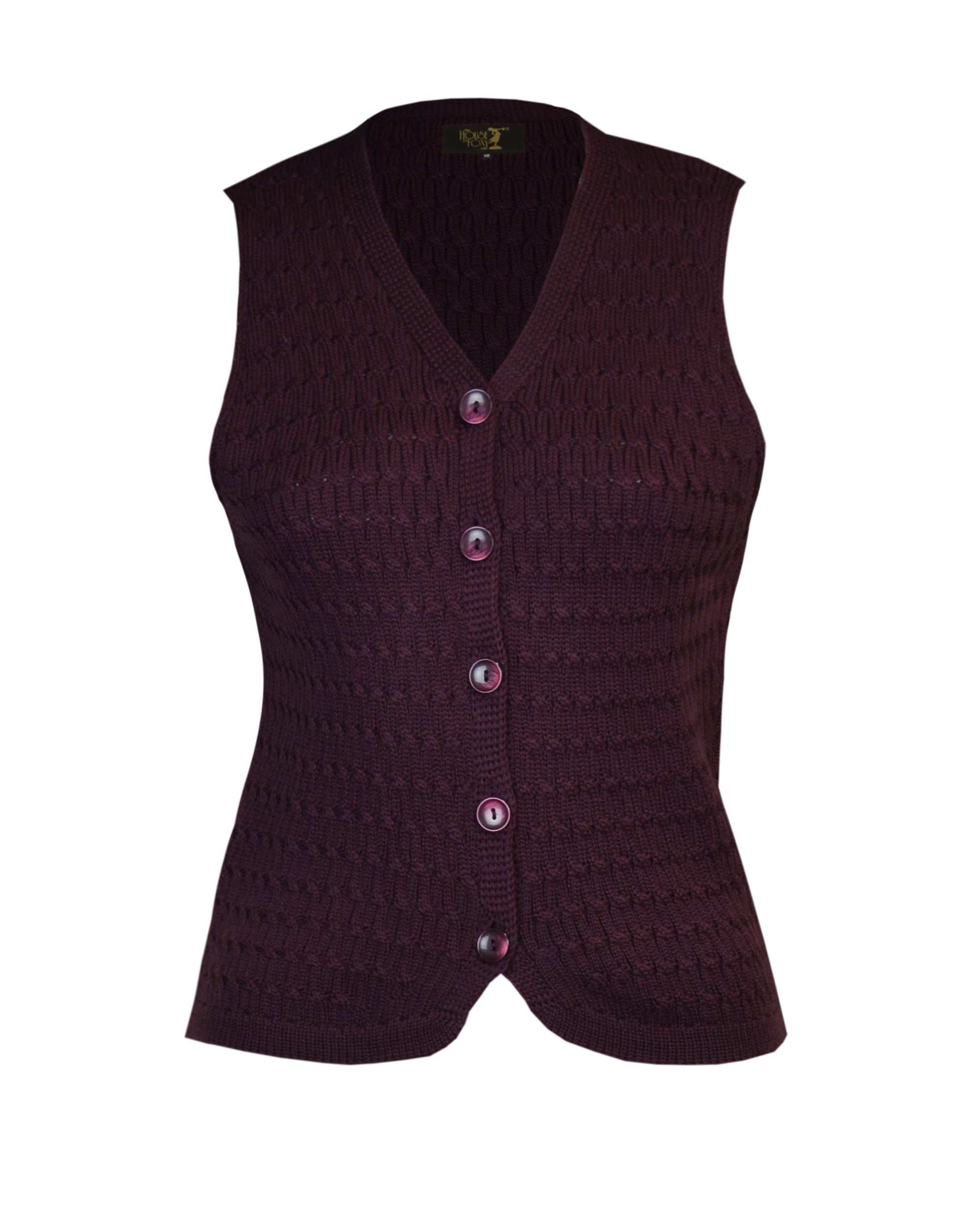 Knitted Waistcoat - Egg Plant