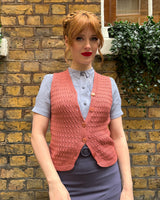 Knitted Waistcoat - Vintage Rose