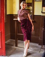 40s Waterfall Skirt - Aubergine