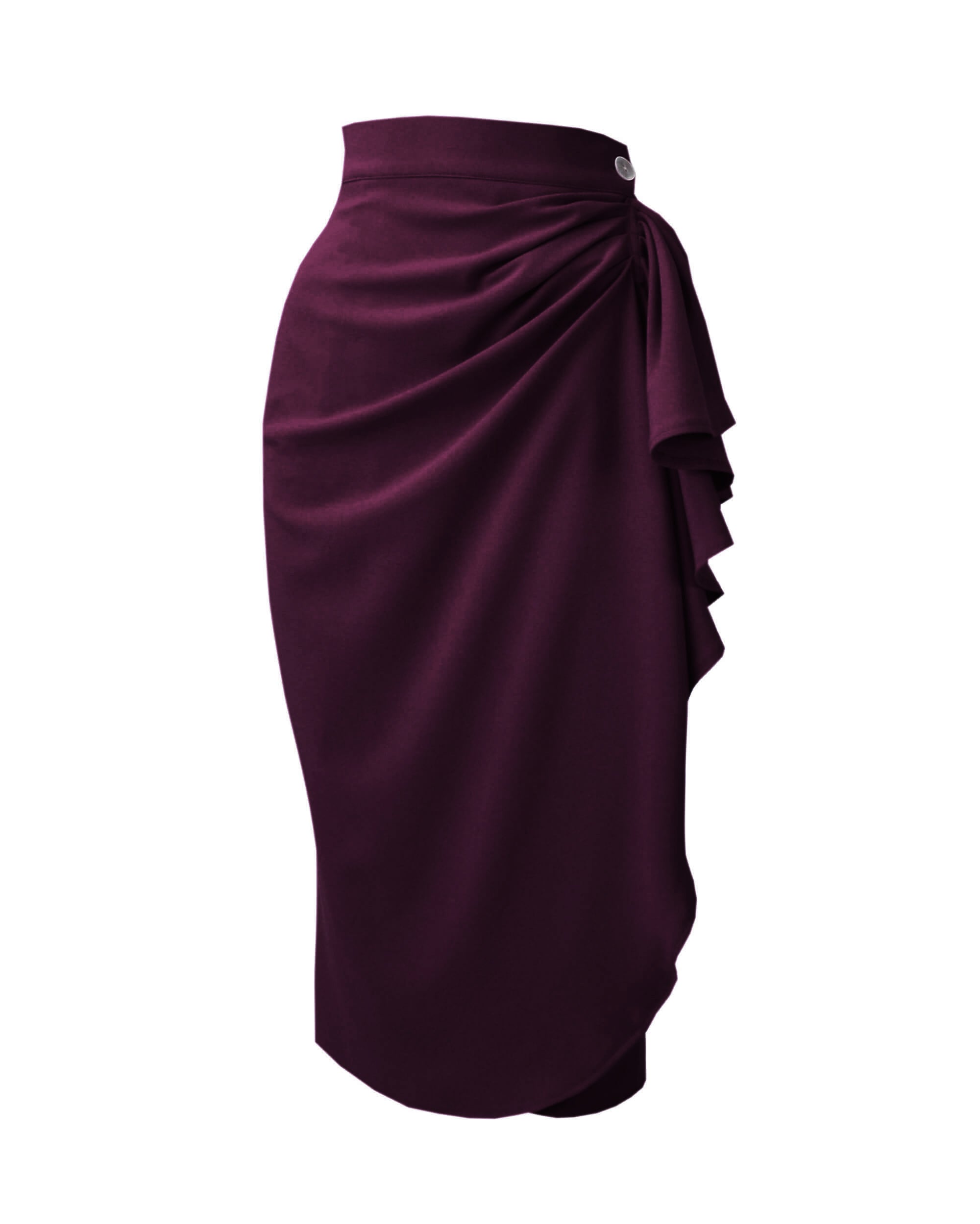 40s Waterfall Skirt - Aubergine