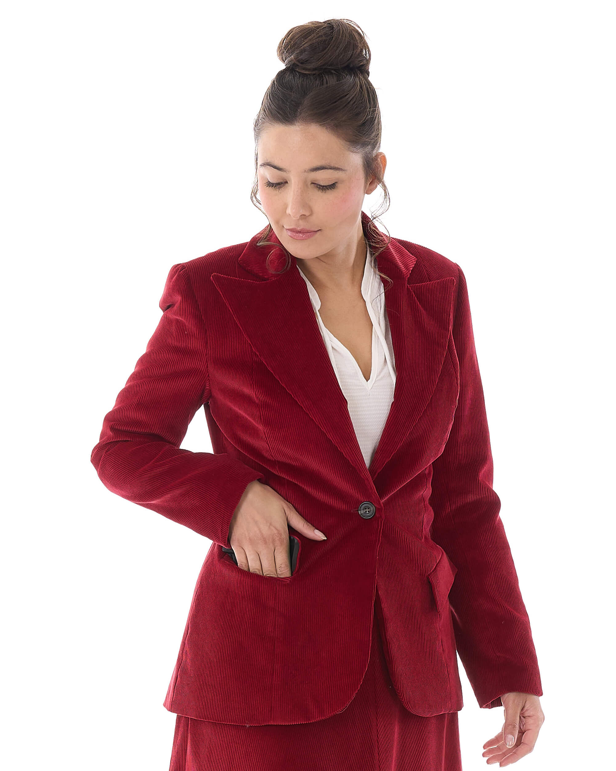 Corduroy jacket wine on sale red