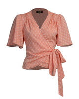 1930s Wrap Blouse - Coral